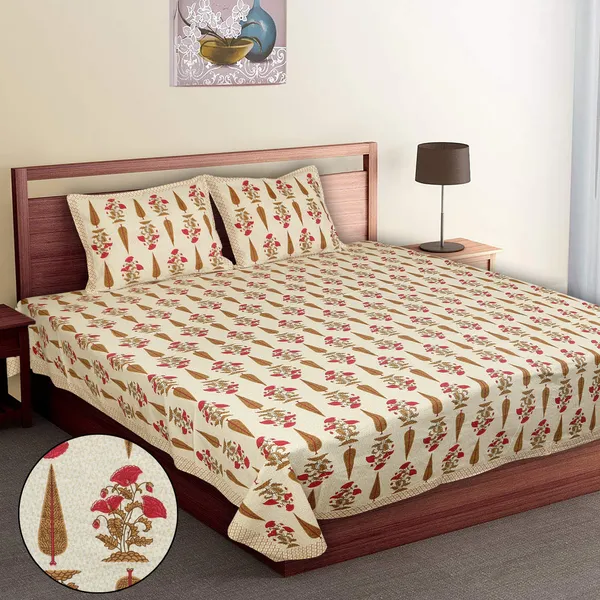 Orange_Cotton_Rajwada_Empire_Bloom_Double_Bedsheet_With_Pillow_Cover_108_X_108_Cm